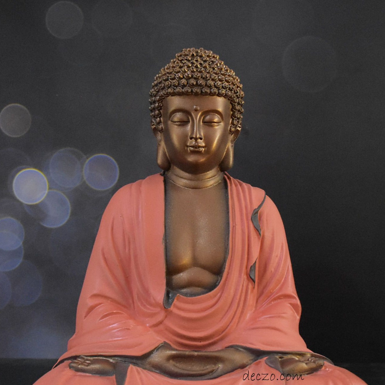 Copper Blend Hand Carved Sitting Buddha - Deczo