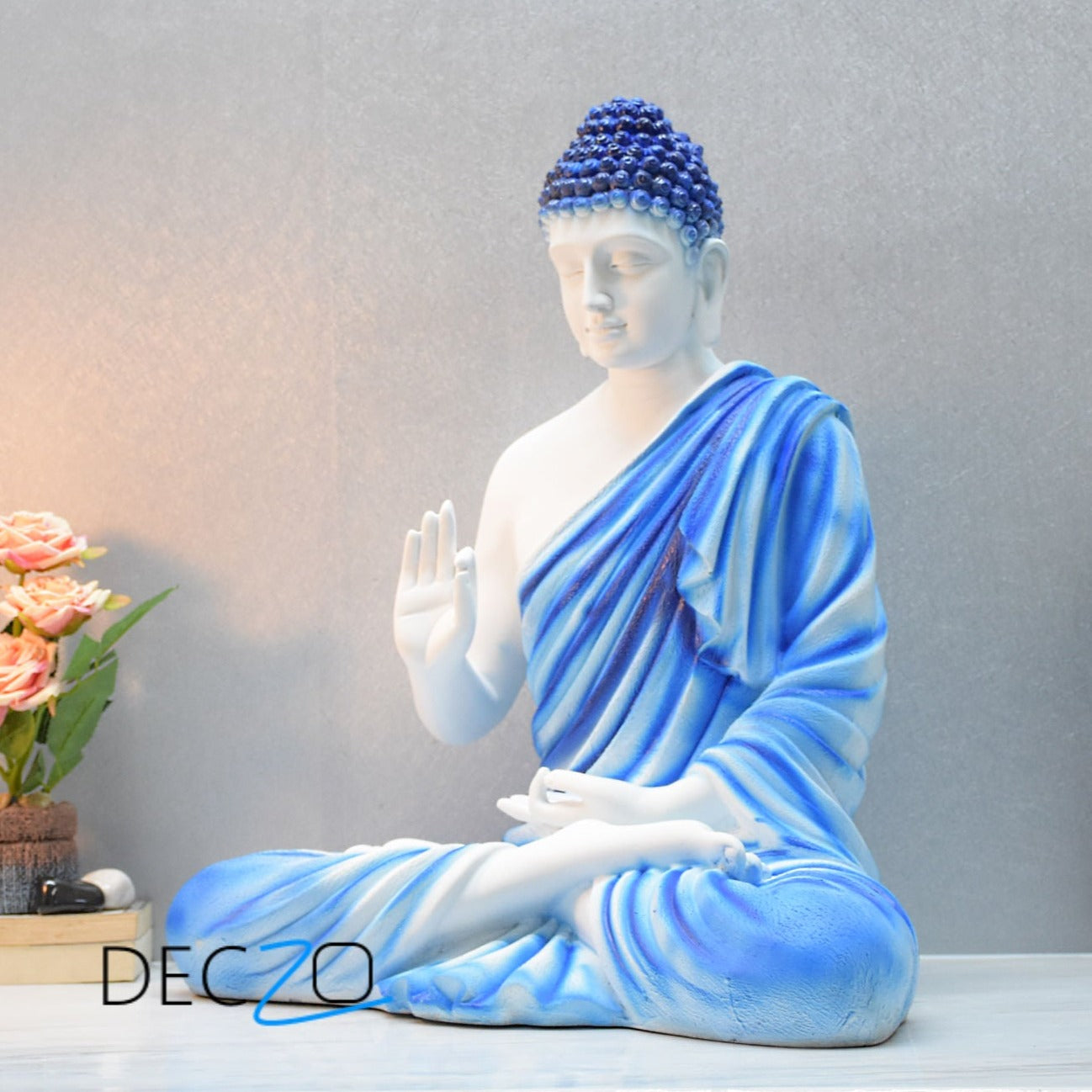 2 Feet Serene Blessing Buddha   : New Blue - Deczo