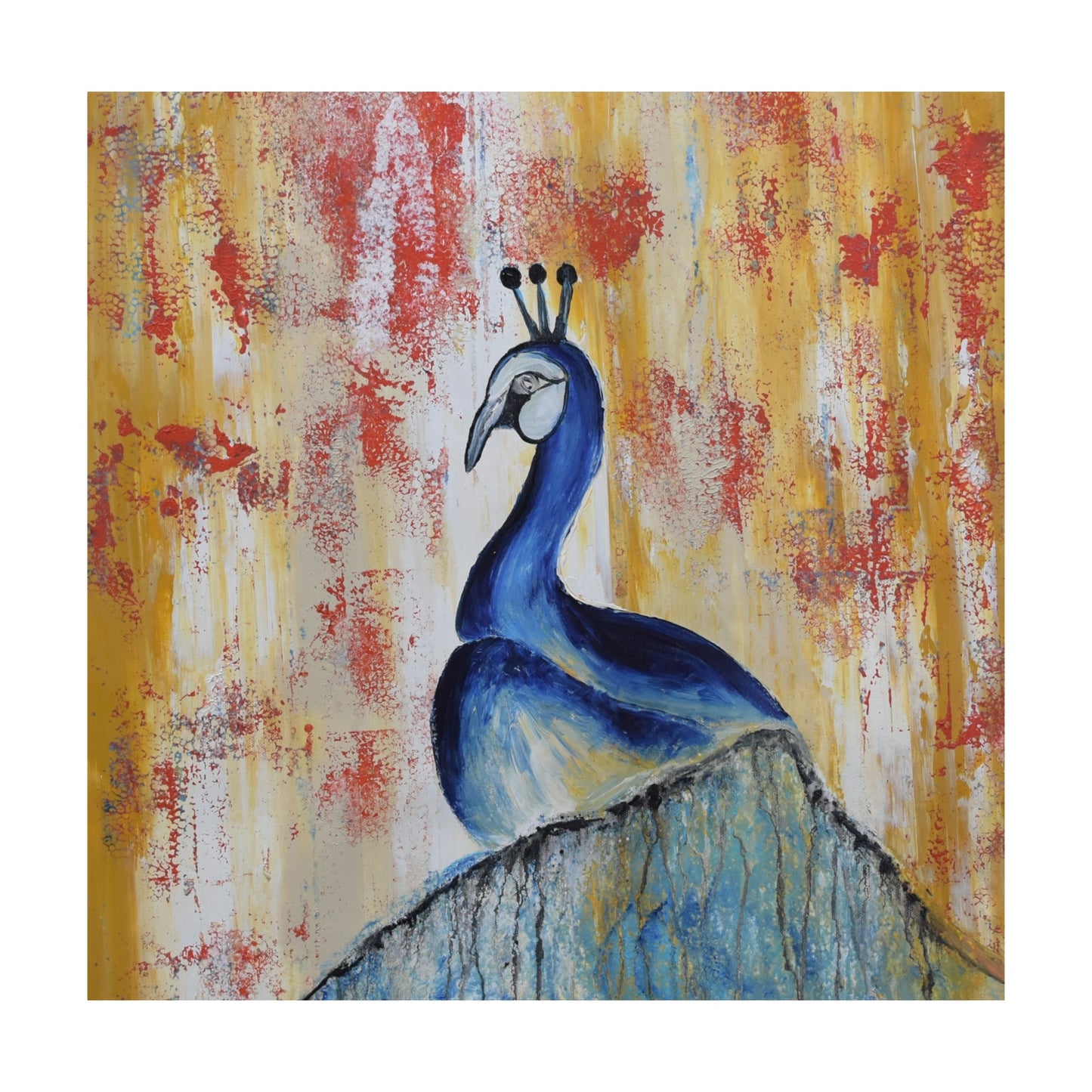 Wild Ecstasy, Acrylic on Canvas, Handmade Wall Painting : 23x23 inches - Deczo