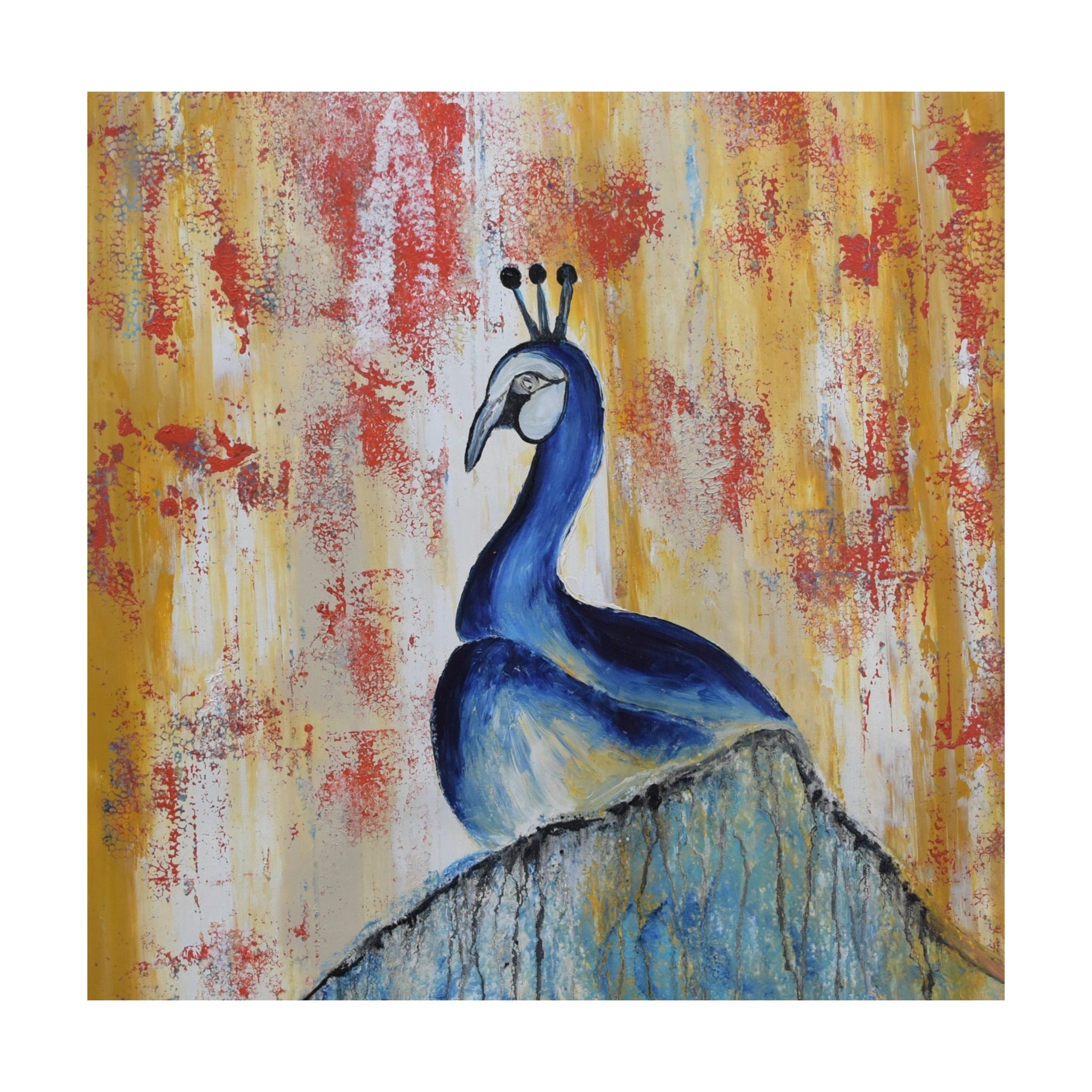 Wild Ecstasy, Acrylic on Canvas, Handmade Wall Painting : 23x23 inches - Deczo