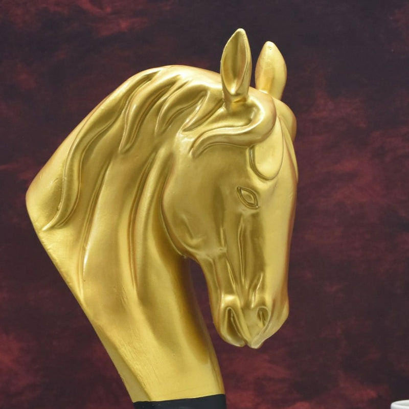 XL The Statement Stallion Statue- Golden Black - Deczo