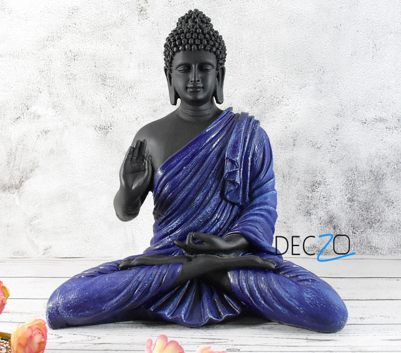 Big Size Meditating Buddha Idol : Blue - Deczo