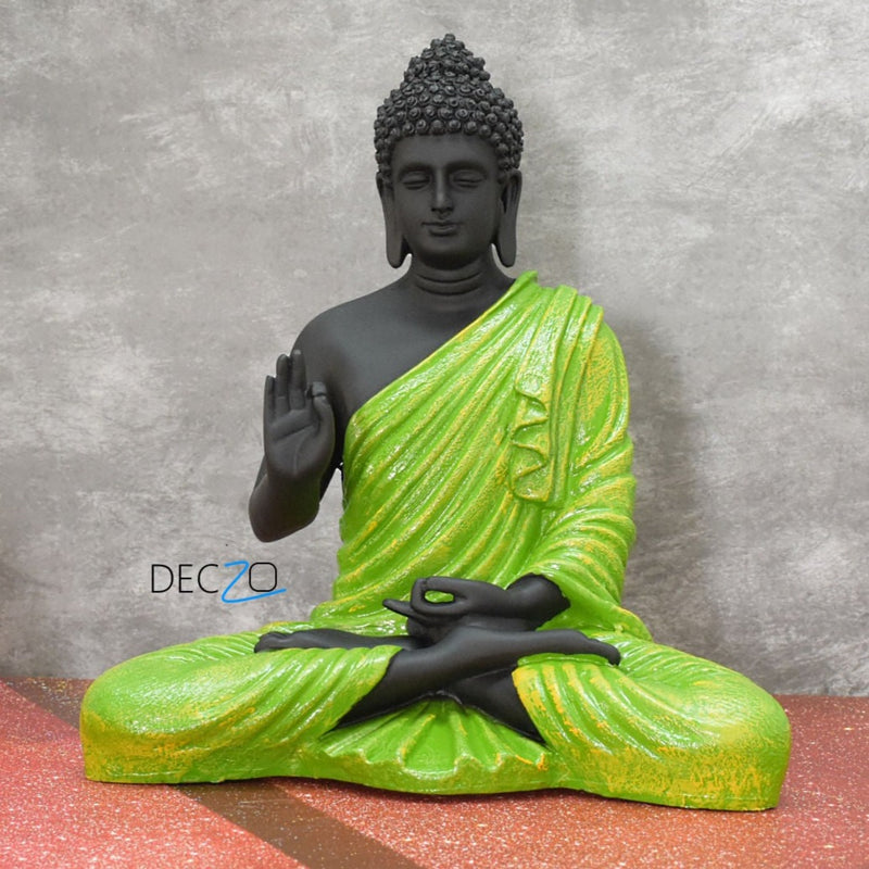 Big Size Meditating Buddha Idol : Green - Deczo