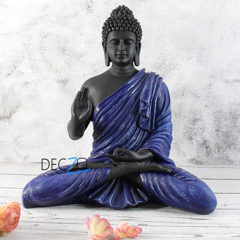 Big Size Meditating Buddha Idol : Blue - Deczo