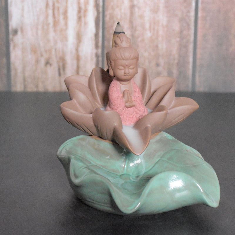 Buddha Lotus Incense Stick Holder & Backflow Burner - deczo