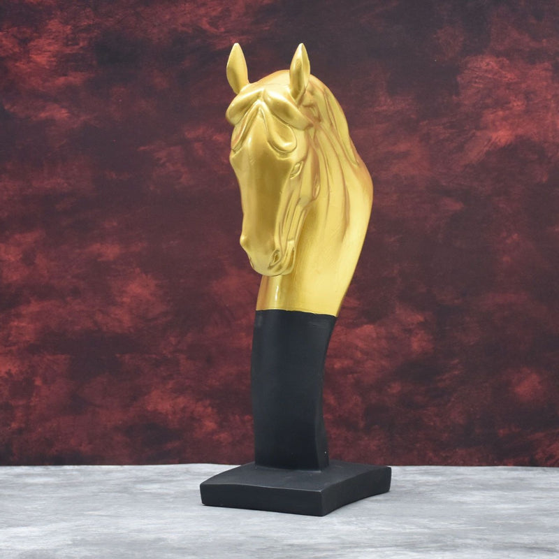 XL The Statement Stallion Statue- Golden Black - Deczo