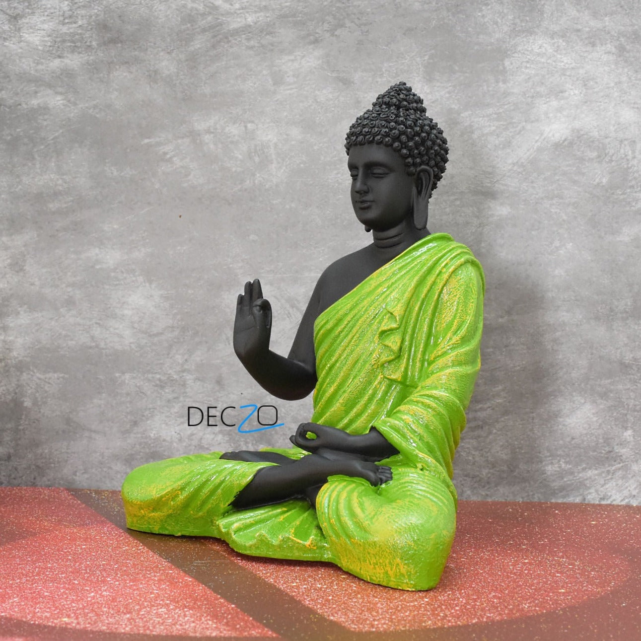 Big Size Meditating Buddha Idol : Green - Deczo