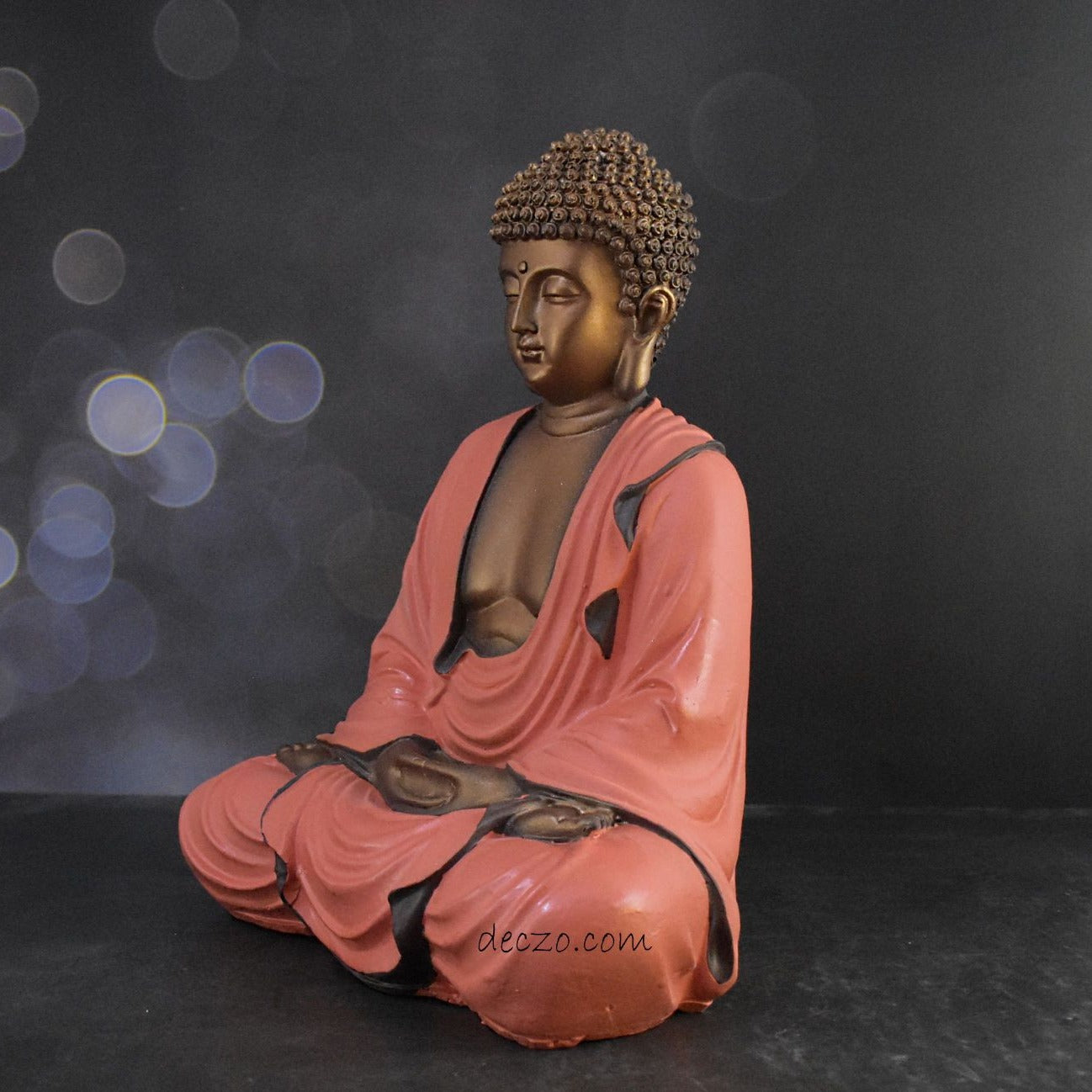 Copper Blend Hand Carved Sitting Buddha - Deczo