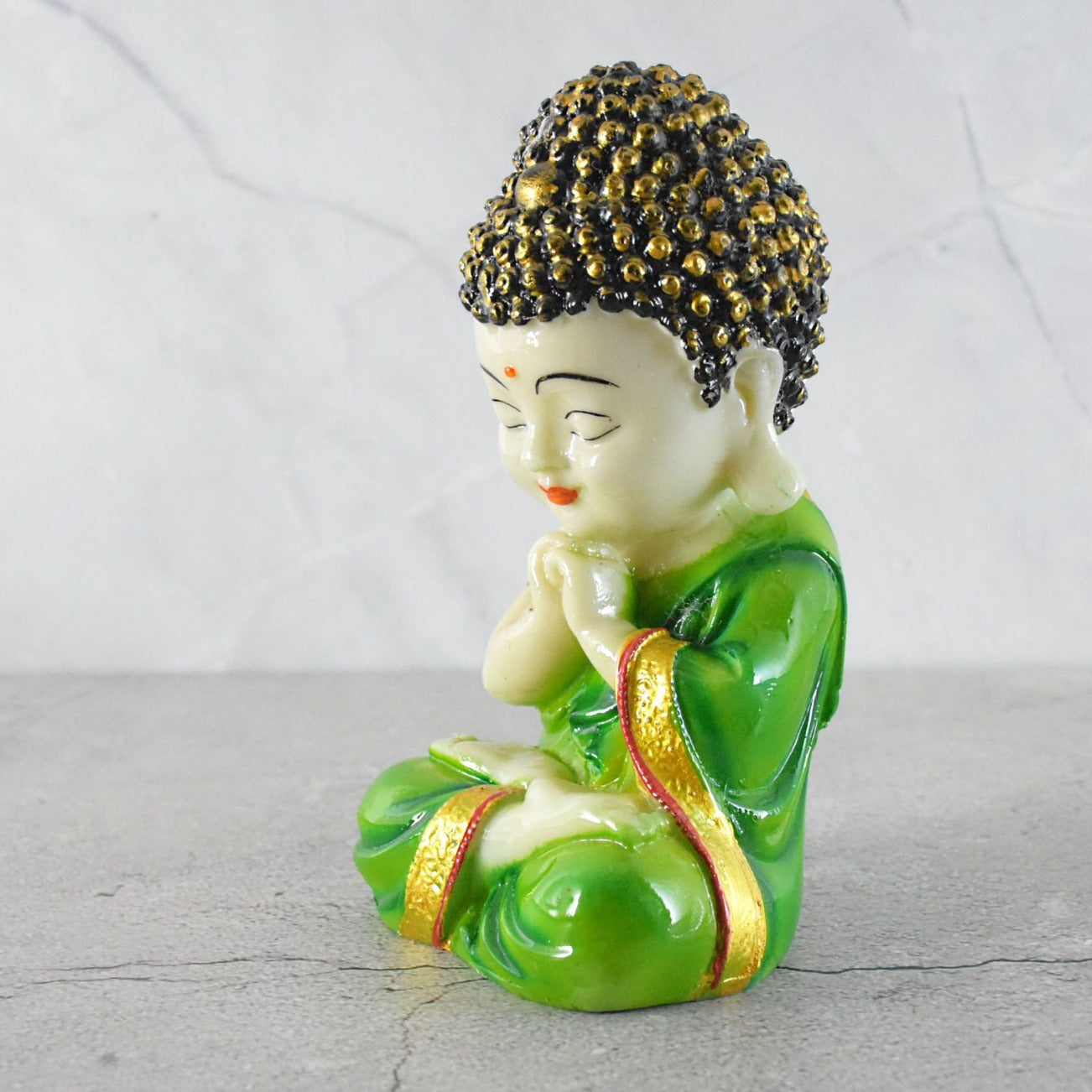 Marbel Buddha in Thinking Position : Green - Deczo