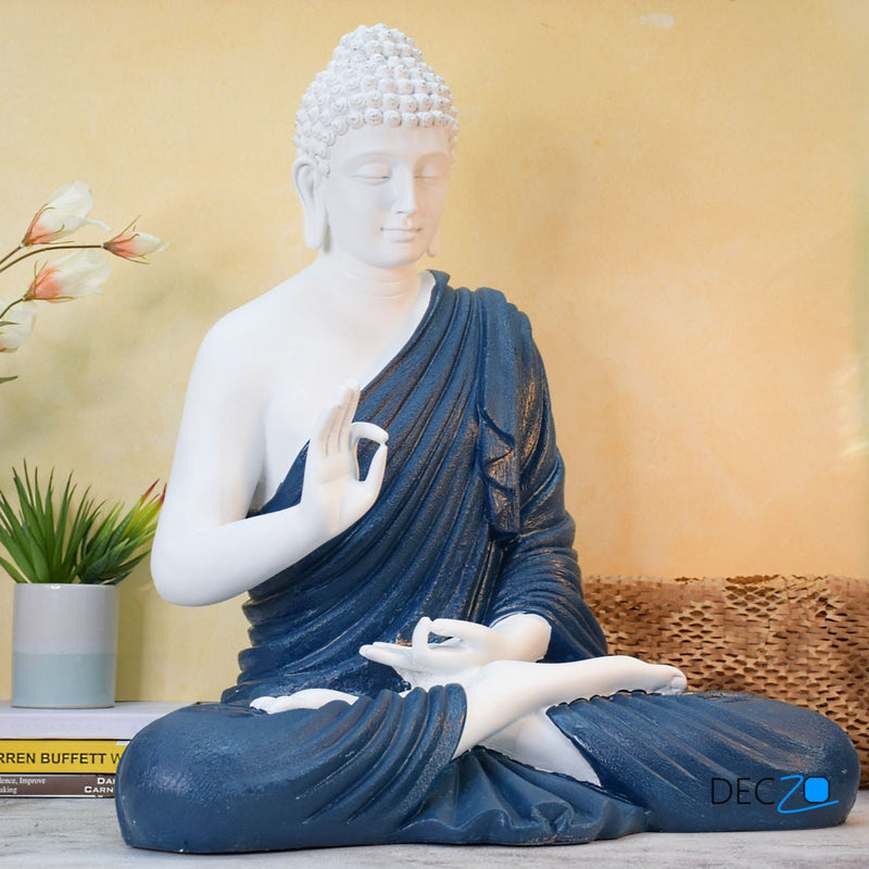 2 Feet Serene Blessing Buddha Idol : Royal Blue - Deczo
