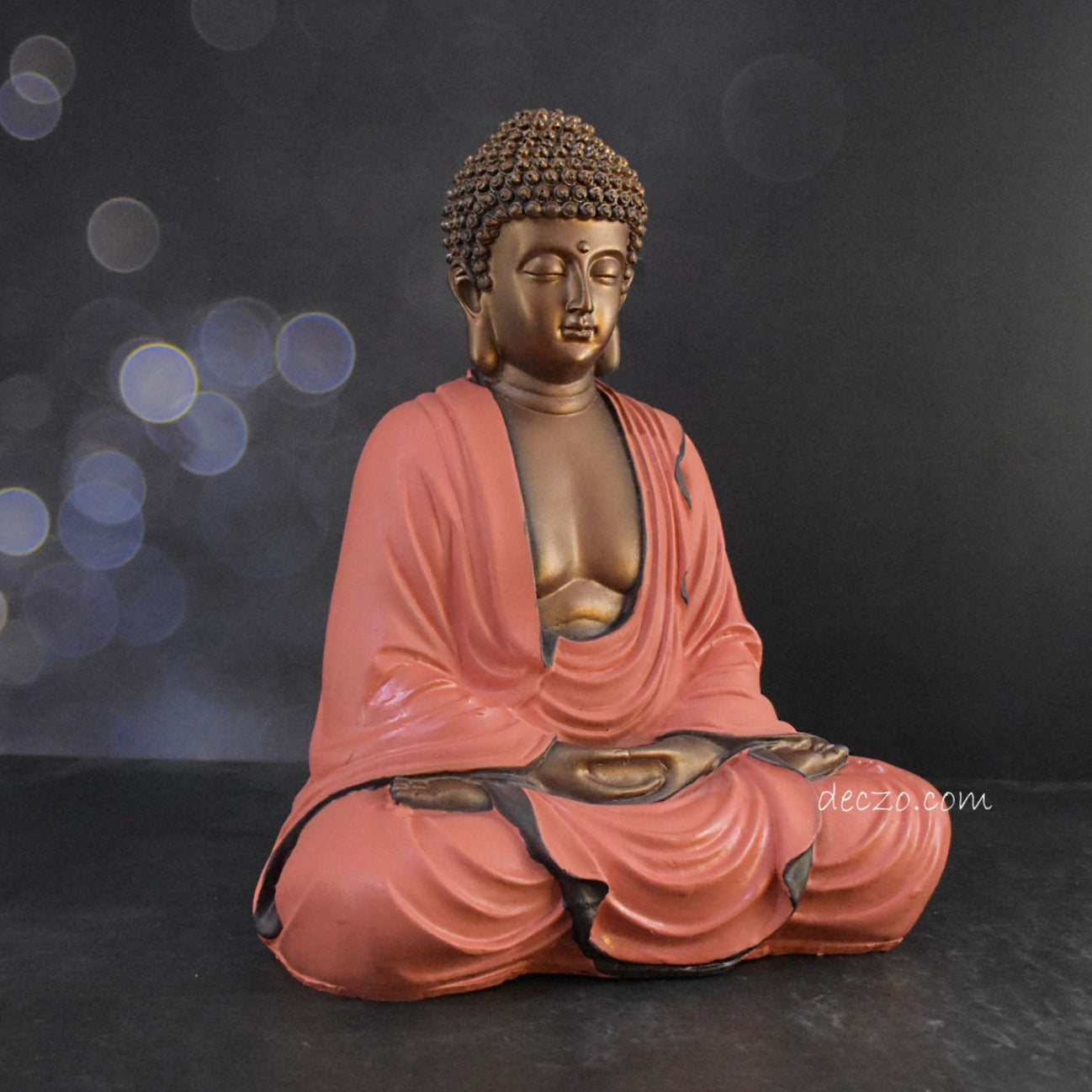 Copper Blend Hand Carved Sitting Buddha - Deczo