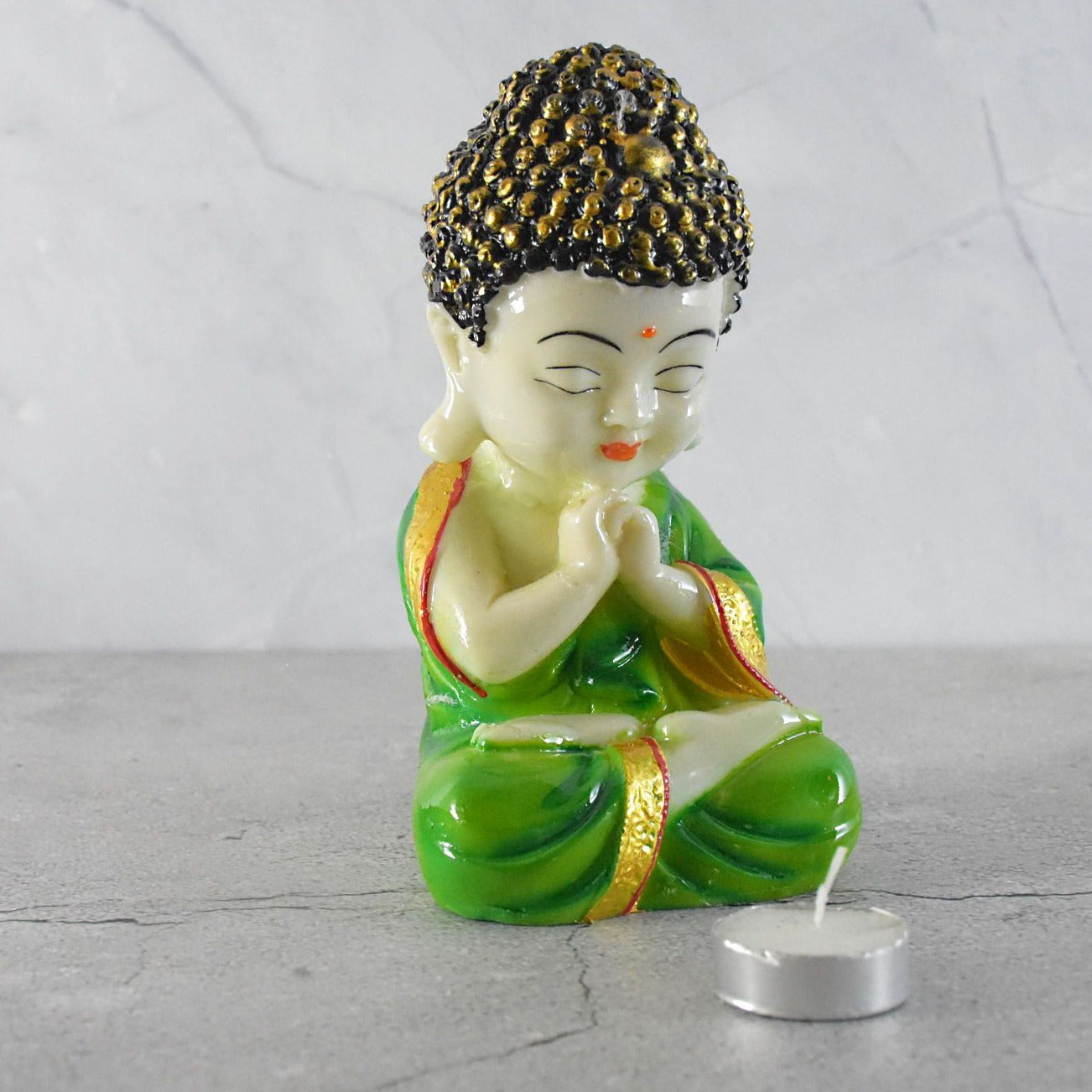 Marbel Buddha in Thinking Position : Green - Deczo