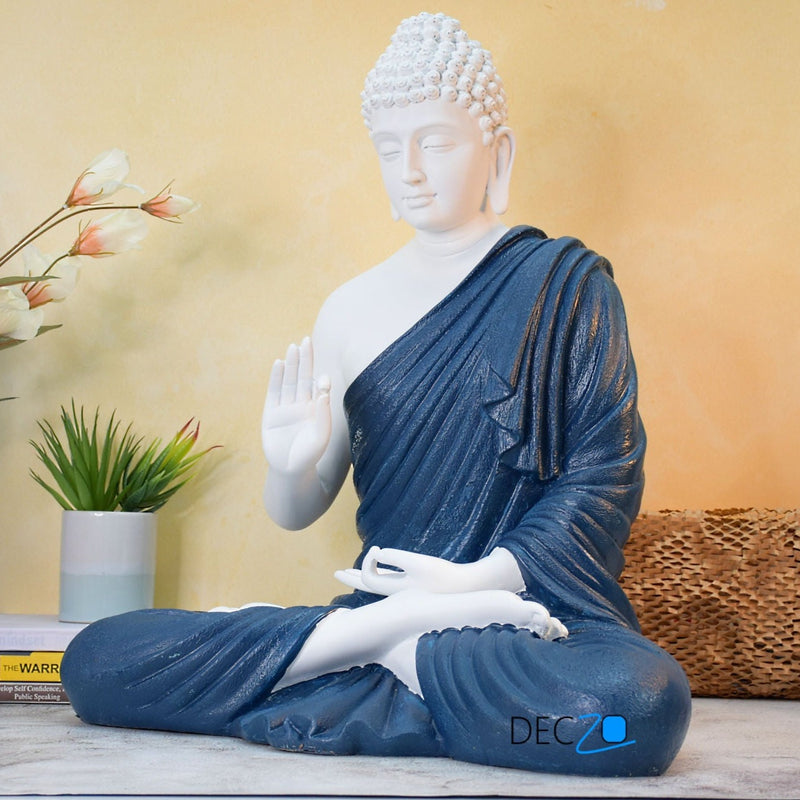 2 Feet Serene Blessing Buddha Idol : Royal Blue - Deczo