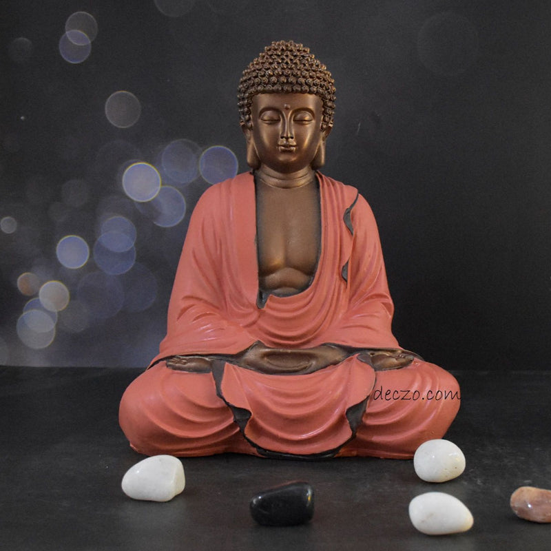 Copper Blend Hand Carved Sitting Buddha - Deczo