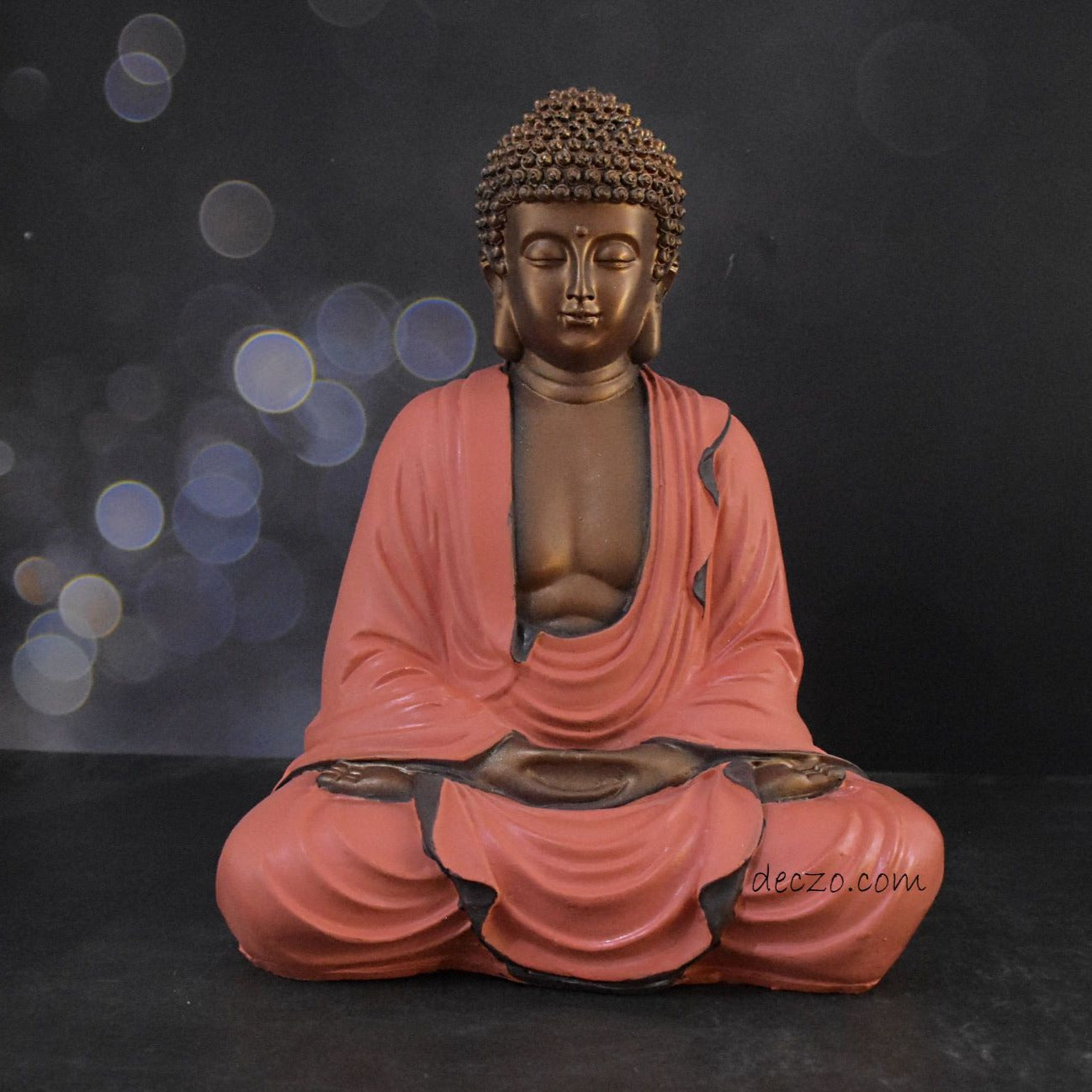 Copper Blend Hand Carved Sitting Buddha - Deczo