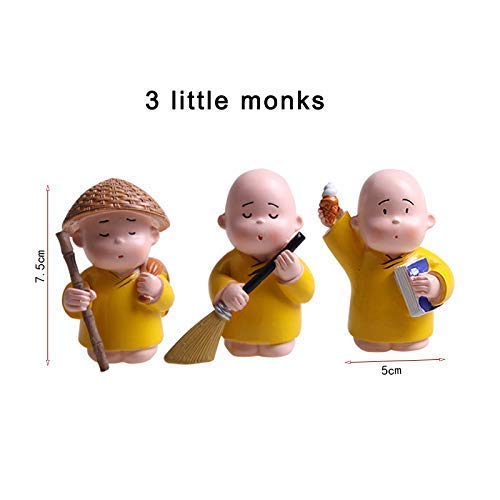 Swach Bharat Handcrafted 3 Little Monk Buddha Statues  - 7 cm - Deczo