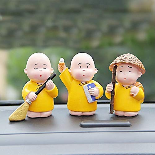 Swach Bharat Handcrafted 3 Little Monk Buddha Statues  - 7 cm - Deczo