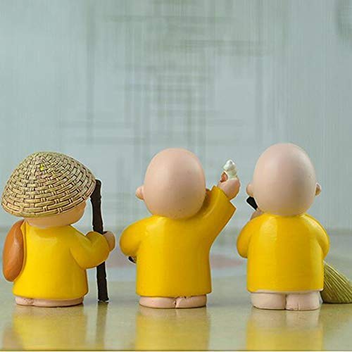Swach Bharat Handcrafted 3 Little Monk Buddha Statues  - 7 cm - Deczo