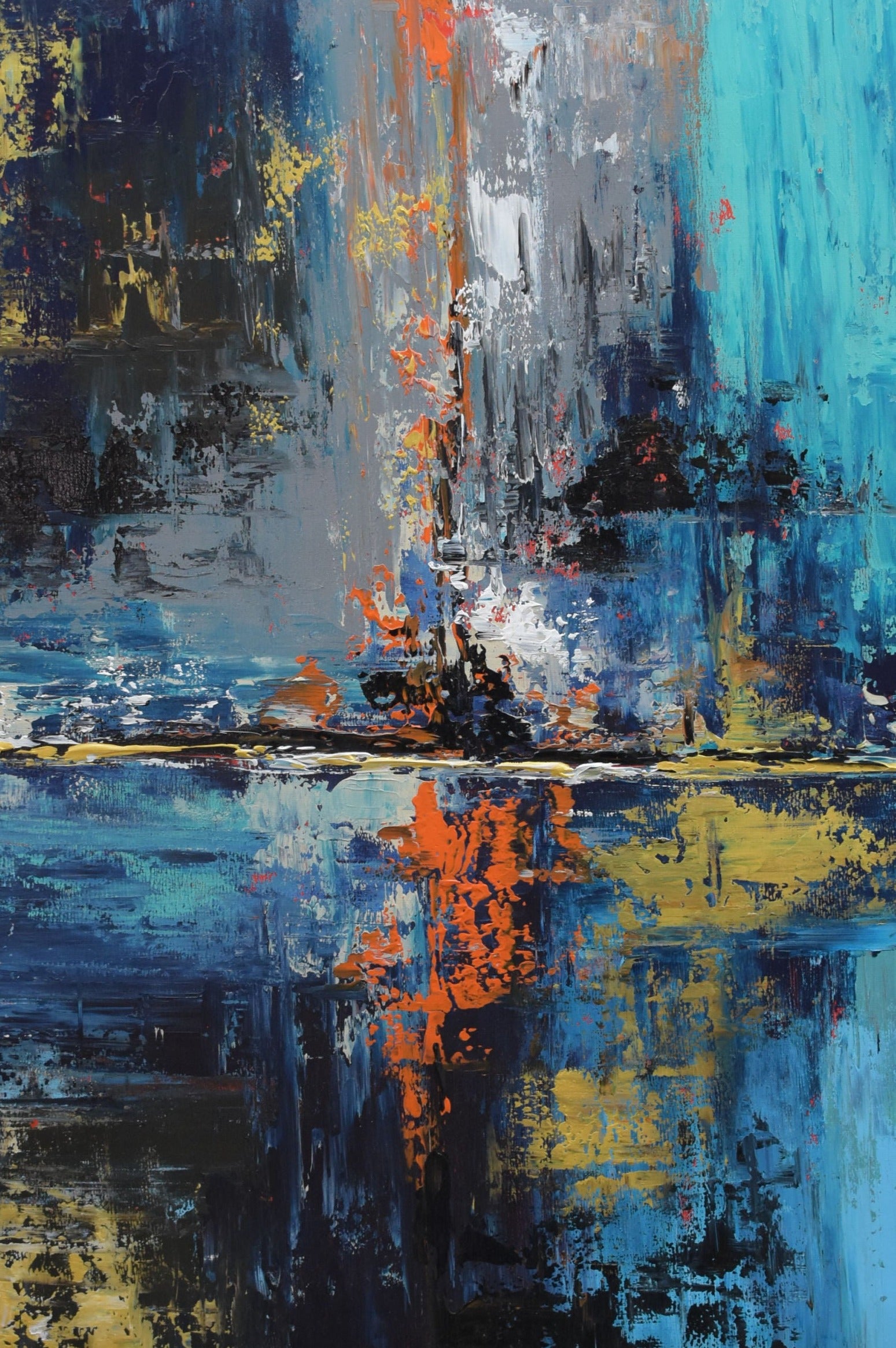 Divine Energy Handmade Acrylic on Canvas Abstract Wall Painting - Deczo