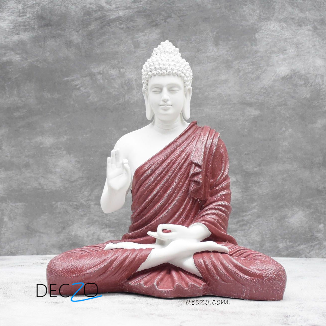 Big Size Meditating Buddha Idol : Maroon - Deczo