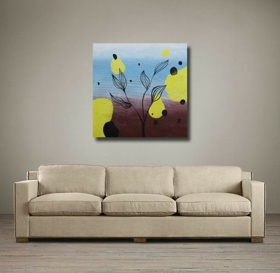 Spirit of Nature, Acrylic on Canvas, Handmade Wall Painting: 23x23 inches - Deczo