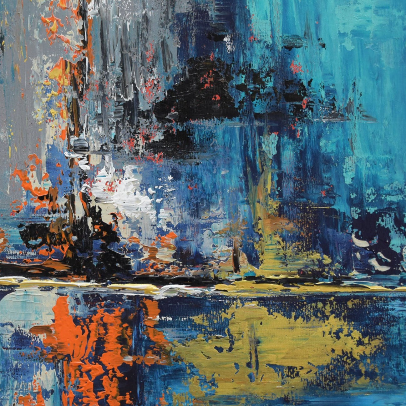 Divine Energy Handmade Acrylic on Canvas Abstract Wall Painting - Deczo