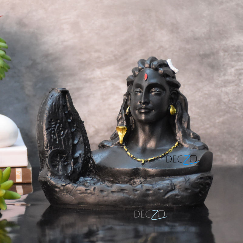 Adiyogi  Dyana Mudra  Incense Holder (17cm X 14 cm X 10 cm) - Deczo