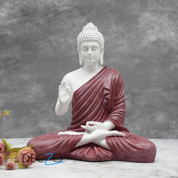 Big Size Meditating Buddha Idol : Maroon - Deczo