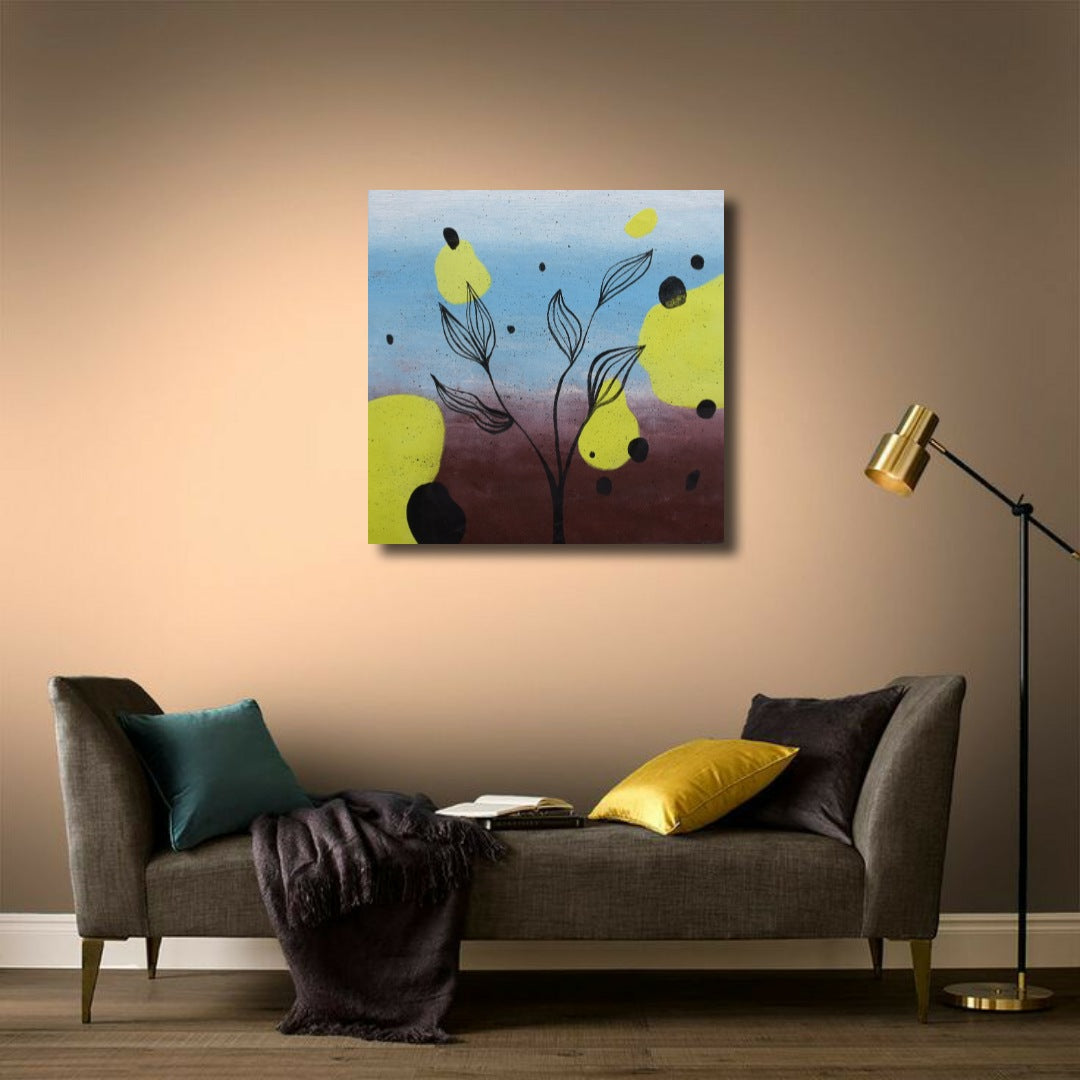 Spirit of Nature, Acrylic on Canvas, Handmade Wall Painting: 23x23 inches - Deczo