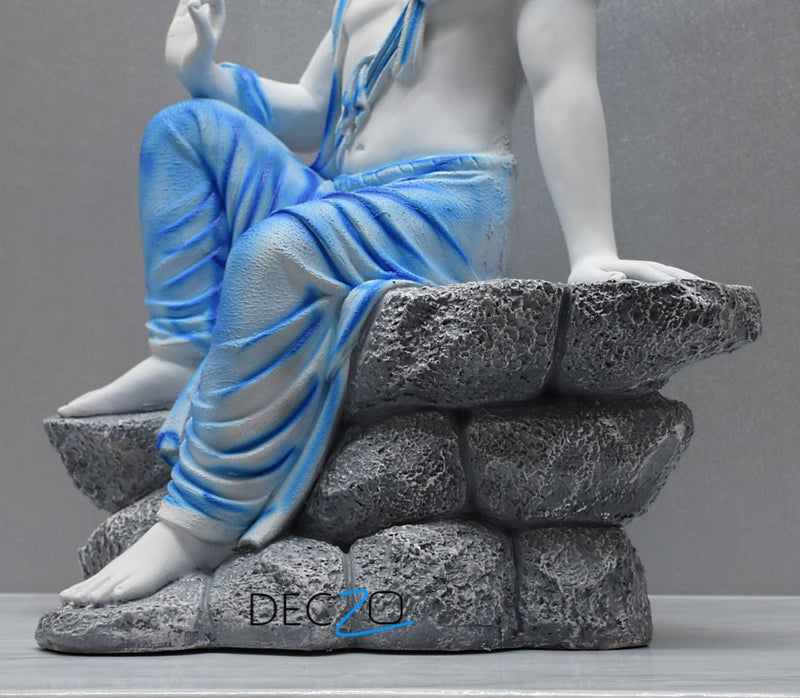 2.4 Feet Blessing Buddha Resting on Mountain – New Blue - Deczo