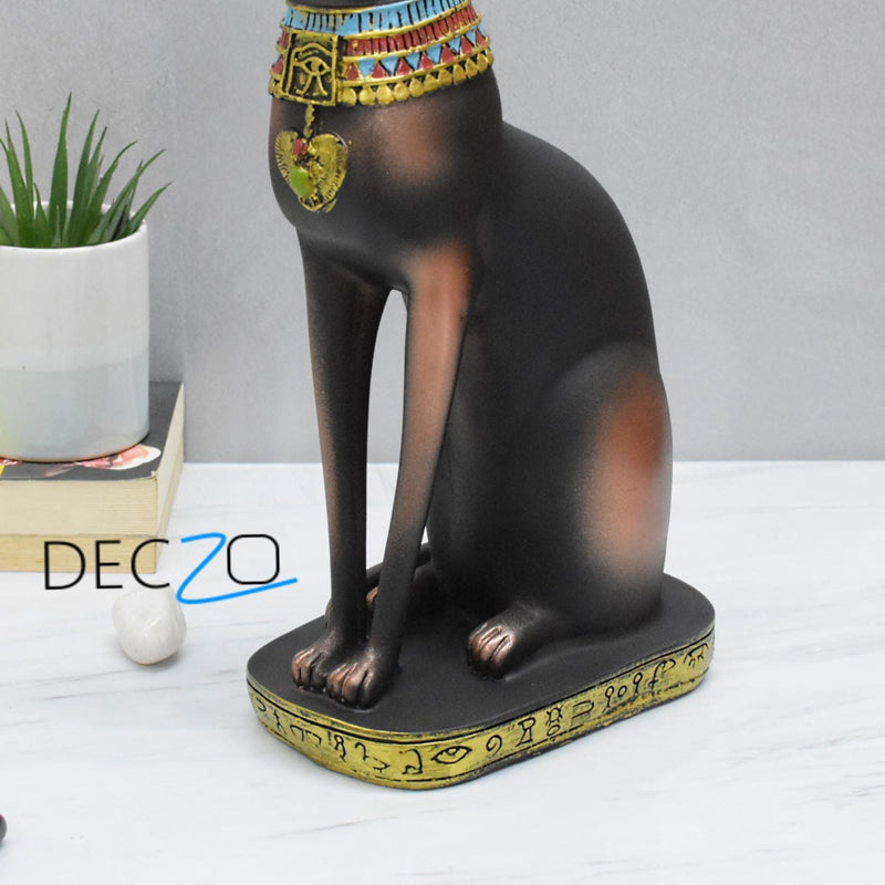 Egyptian Mau Figurine for Peace and Strength: Copper-Black - Deczo