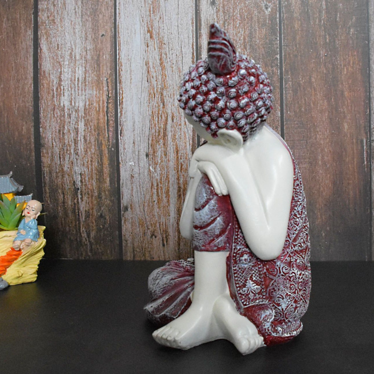 Ornament Buddha Sitting Sculpture Statue : Multicolor - Deczo