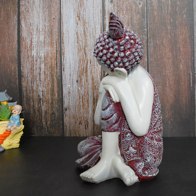 Ornament Buddha Sitting Sculpture Statue : Multicolor - Deczo