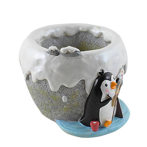 Cute Penguin Painting Resin Succulent Pot - Deczo