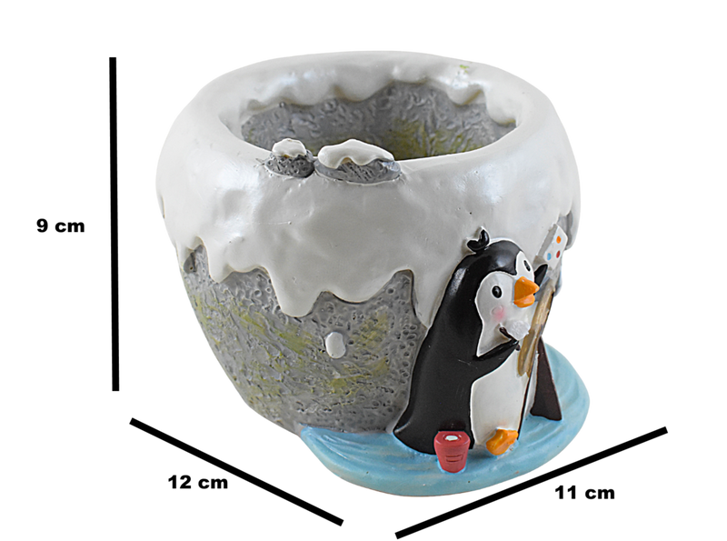 Cute Penguin Painting Resin Succulent Pot - Deczo
