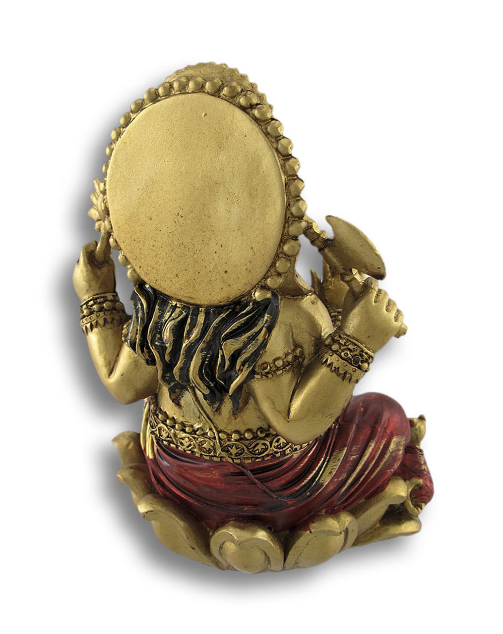 Golden Ganesha Sitting on Lotus Flower Statue - Deczo