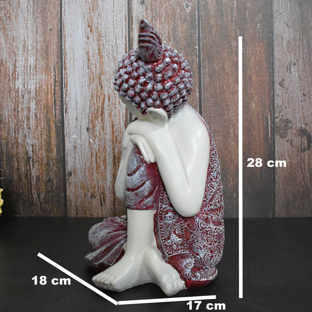 Ornament Buddha Sitting Sculpture Statue : Multicolor - Deczo