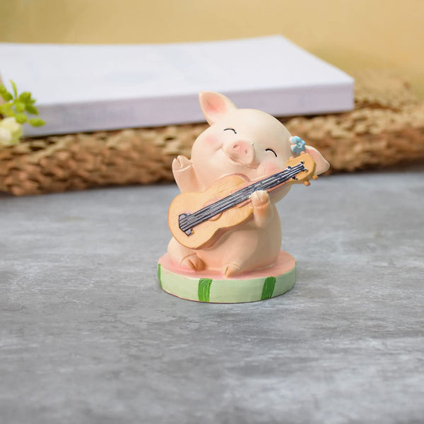 Cute Pig Playing Violin Miniature - deczo