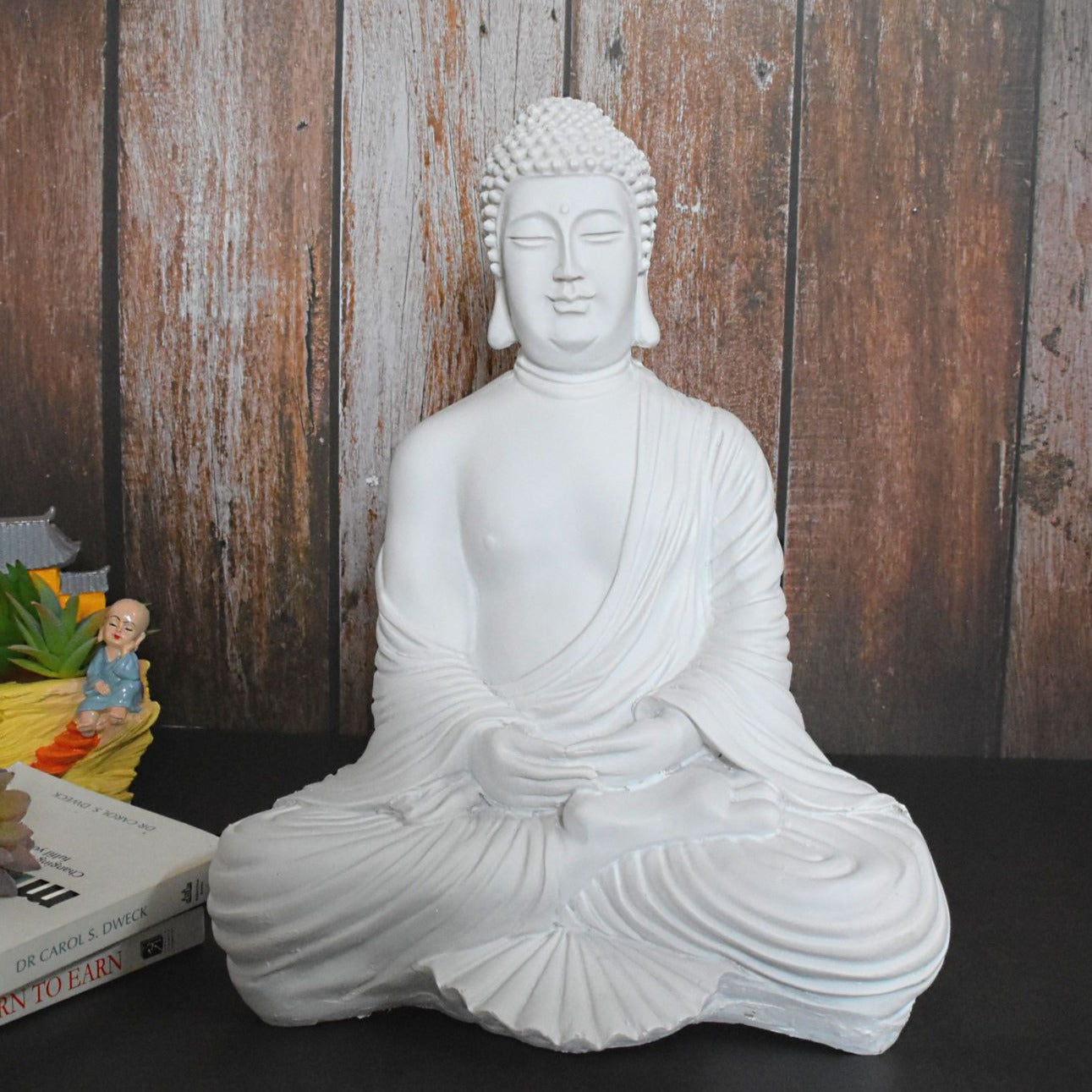 White Buddha in Dhyana Mudra - Deczo