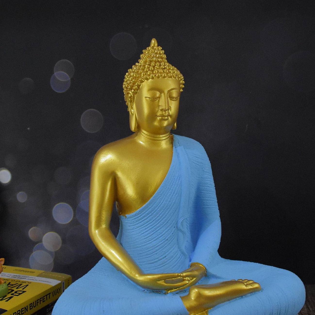 Divine Buddha in Dhyana Mudra : Golden Blue - Deczo