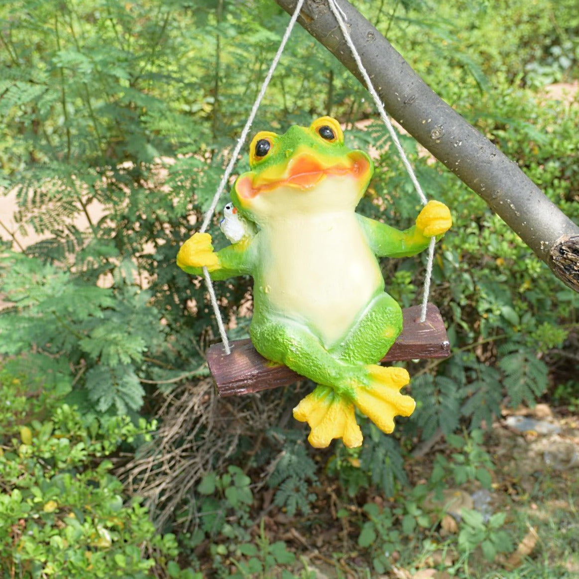 Frog on Swing Garden Decor - Deczo