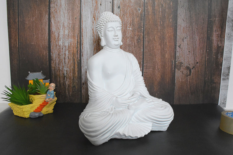 White Buddha in Dhyana Mudra - Deczo