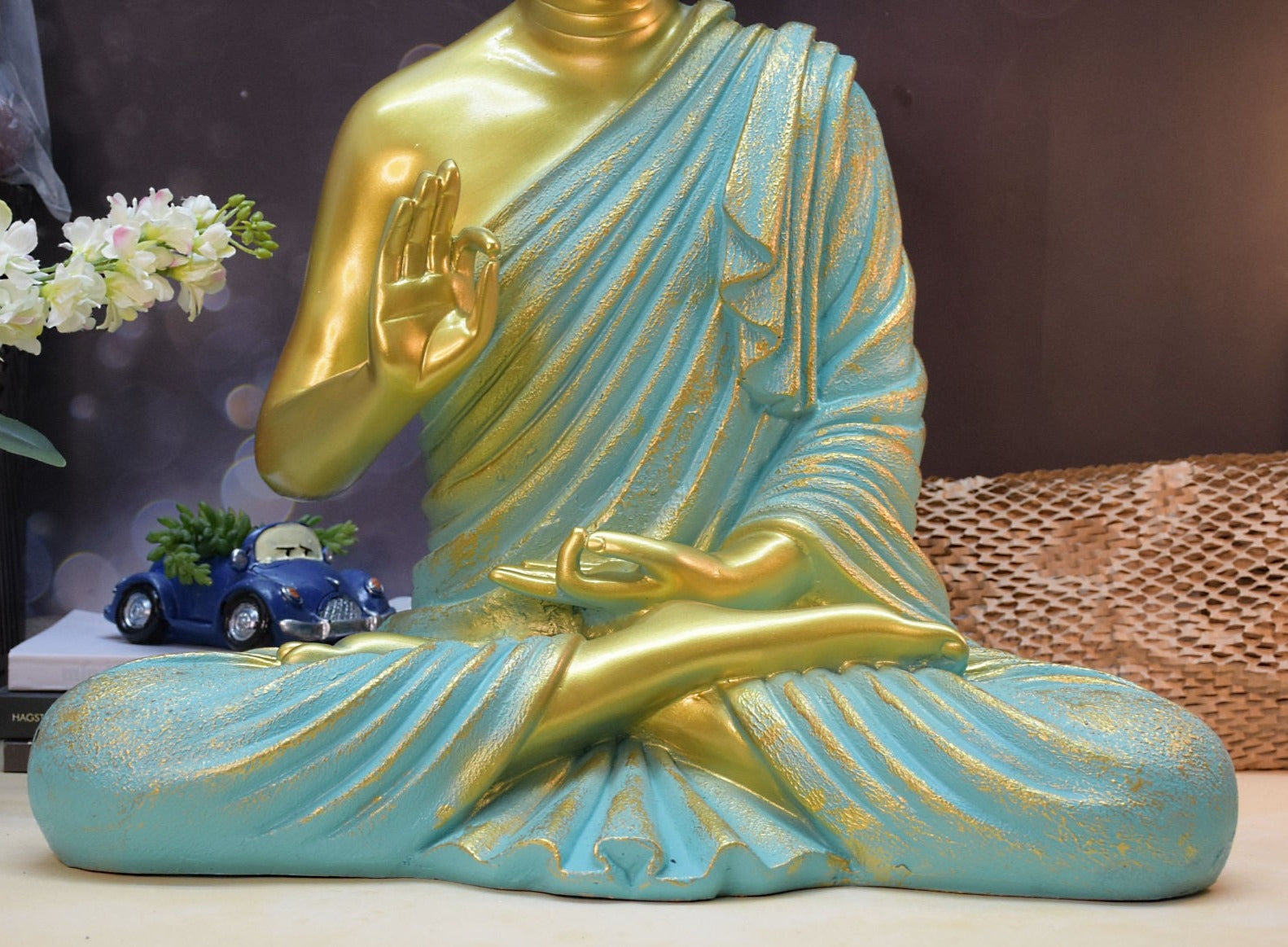 2 Feet XL Size Meditating Lord Buddha :Golden - Deczo