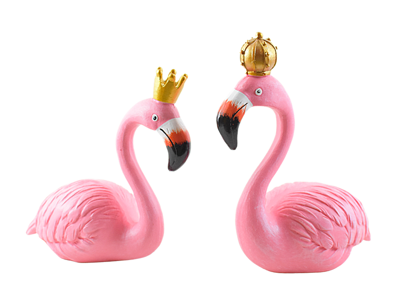 Combo Of King and Queen Flamingo Resin Showpieces - Deczo
