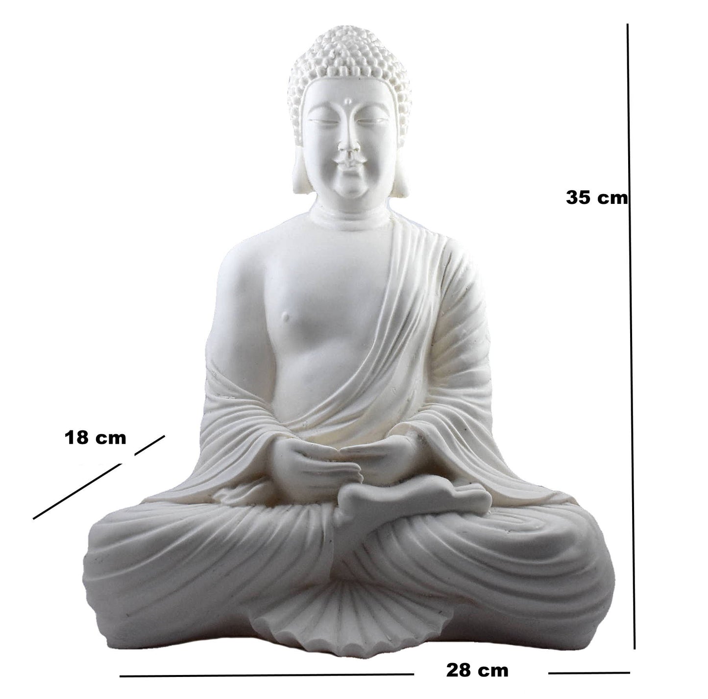 White Buddha in Dhyana Mudra - Deczo