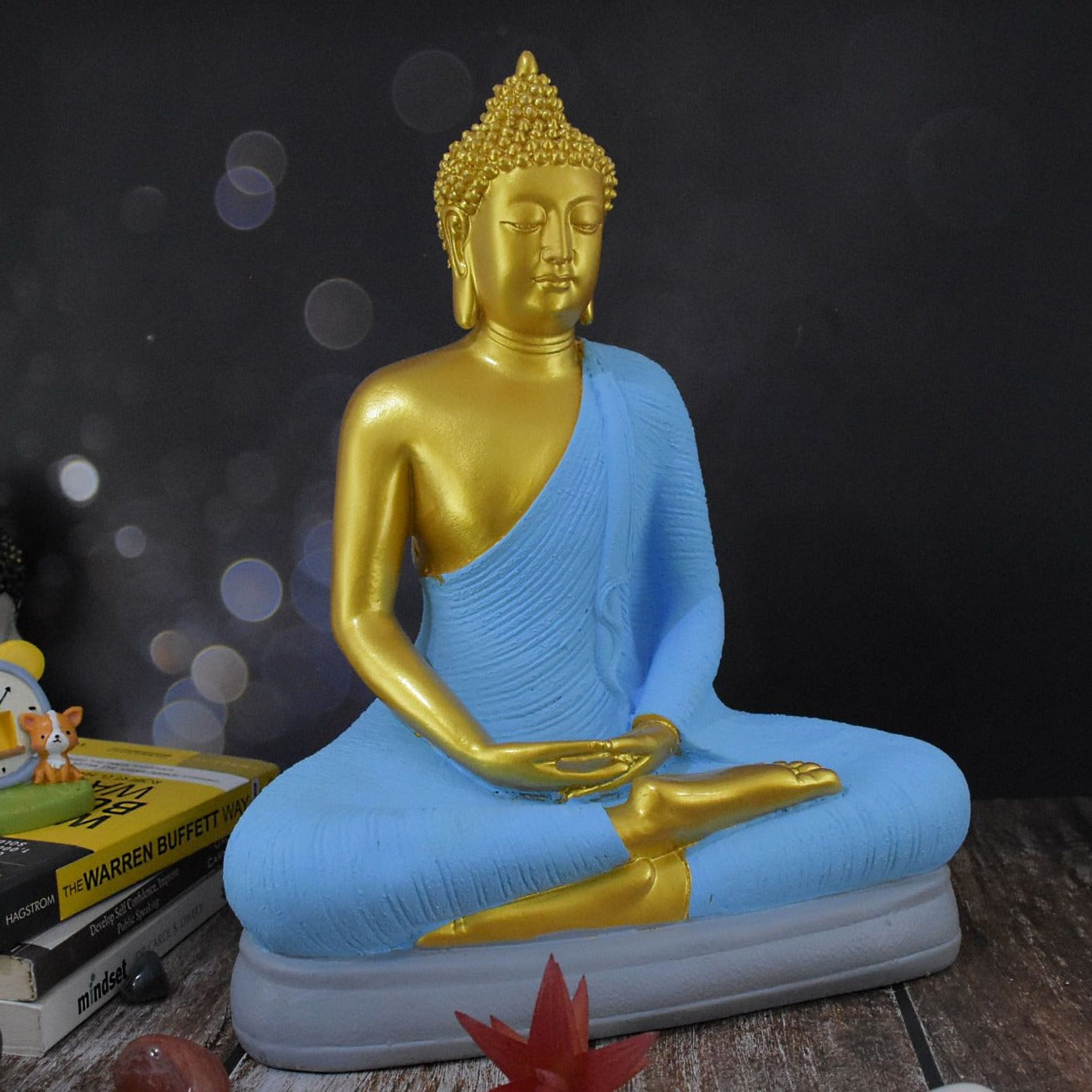 Divine Buddha in Dhyana Mudra : Golden Blue - Deczo
