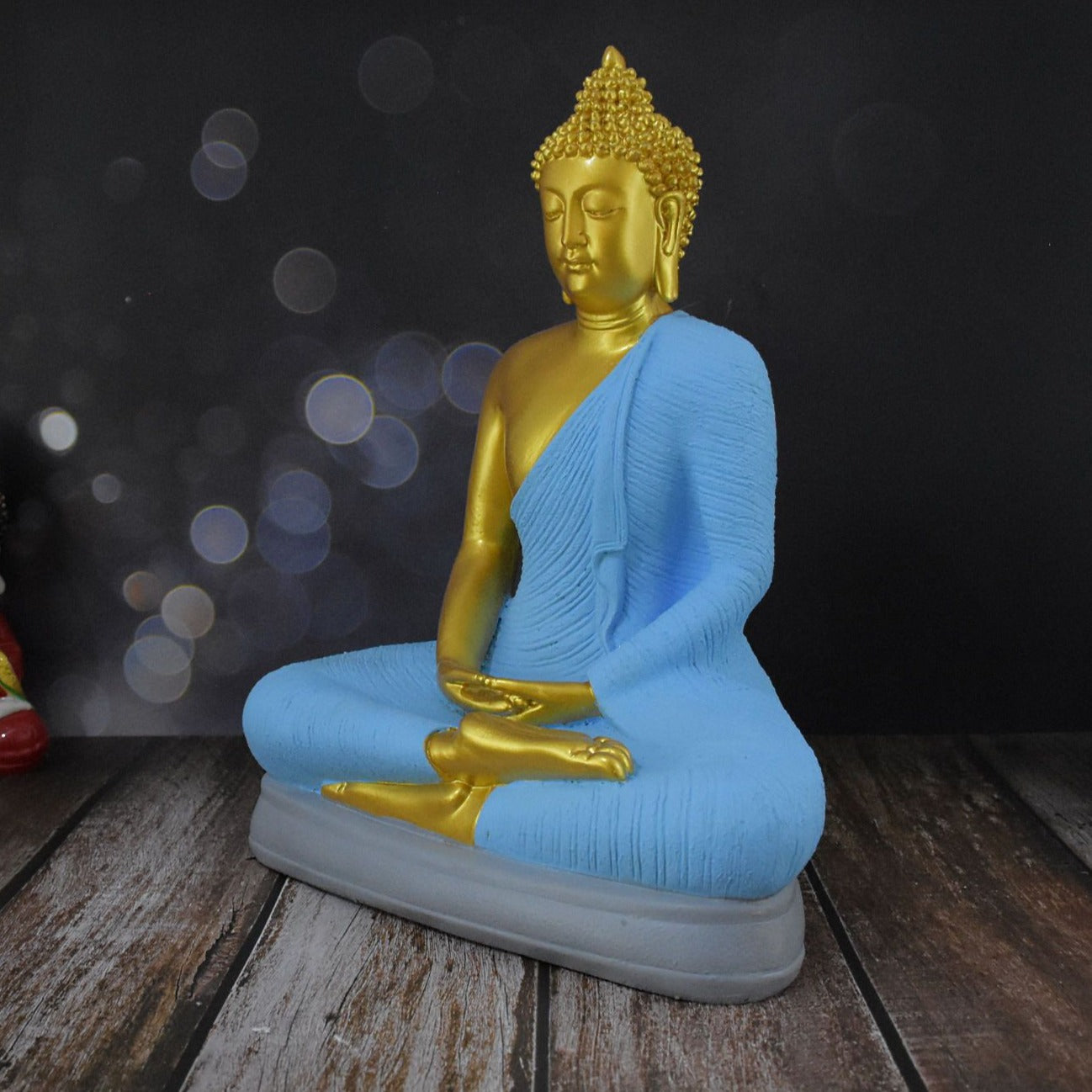 Divine Buddha in Dhyana Mudra : Golden Blue - Deczo