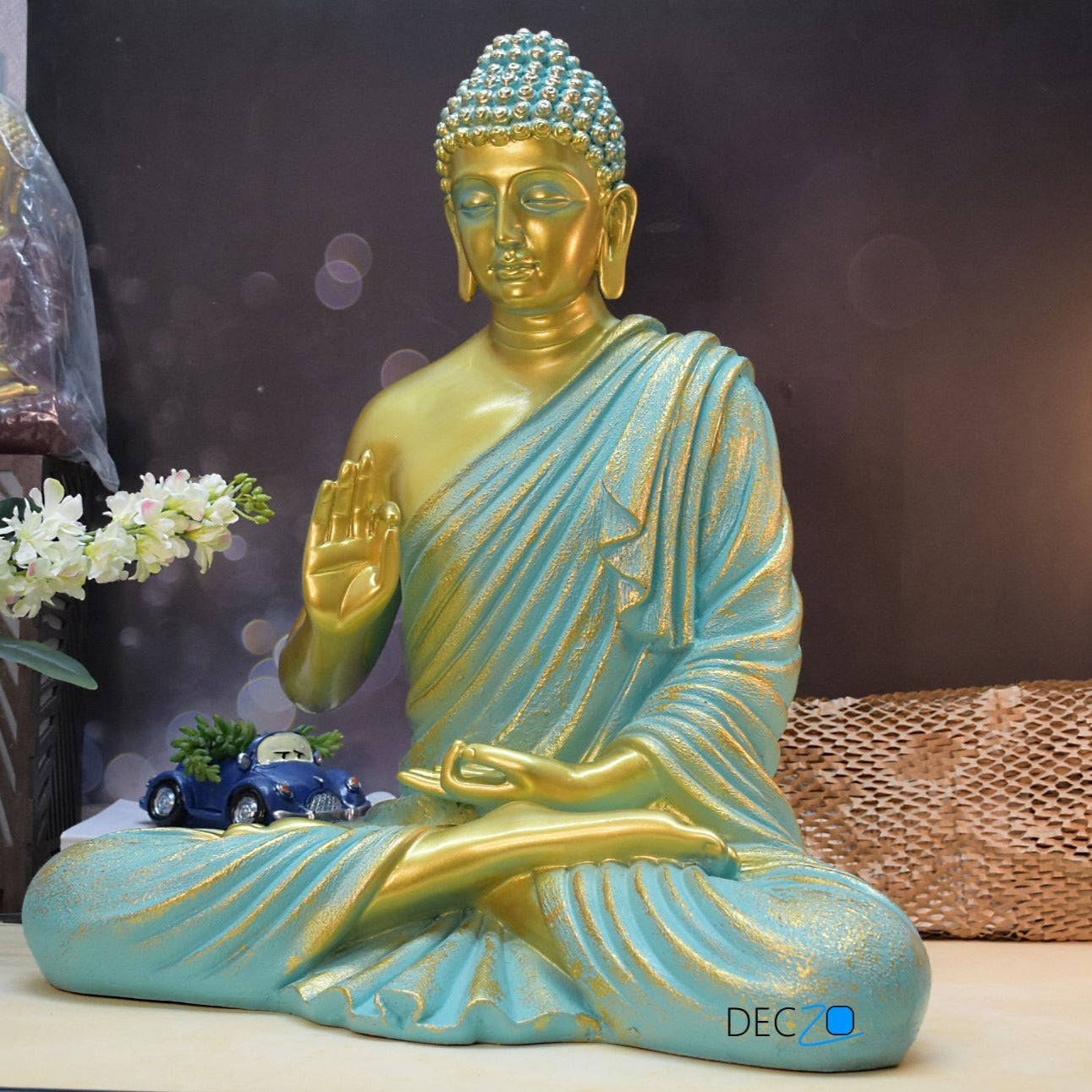 2 Feet XL Size Meditating Lord Buddha :Golden - Deczo