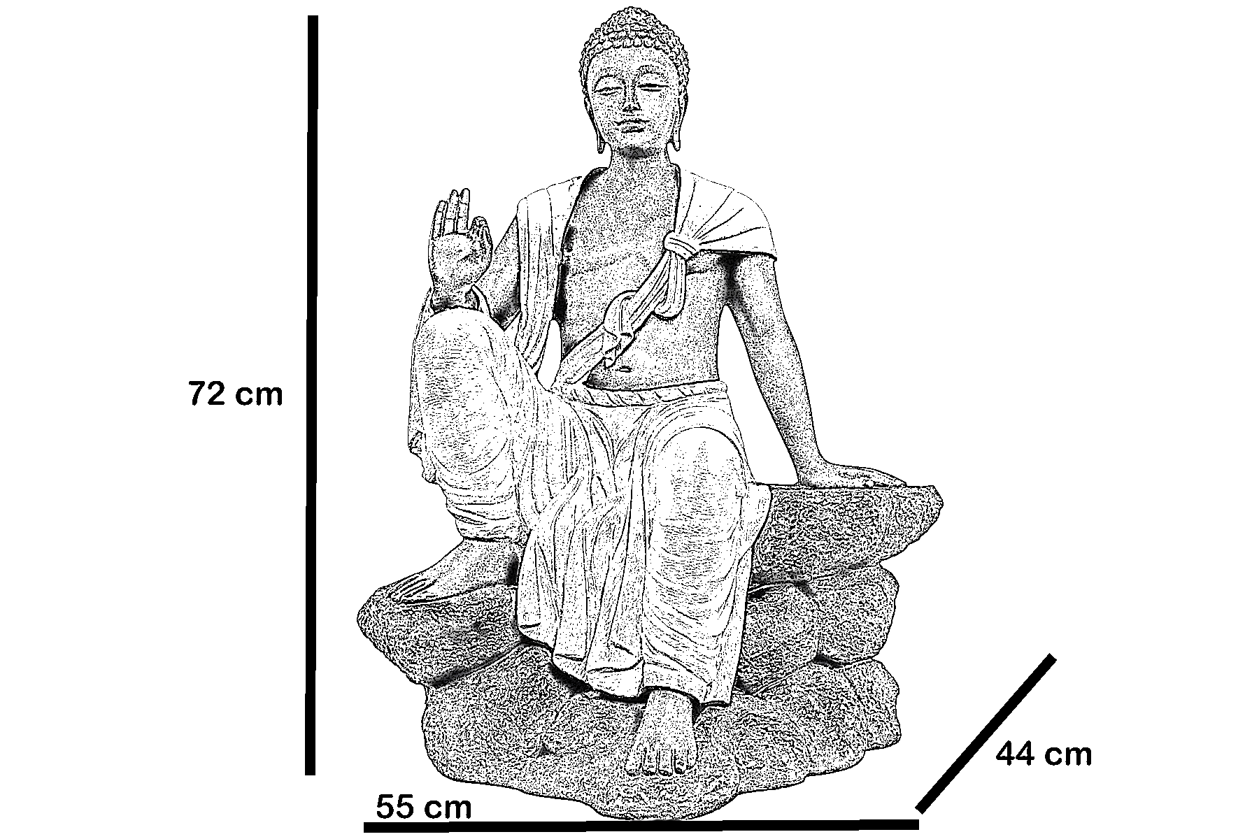 2.4 Feet Blessing Buddha Resting on Mountain – Green, White - Deczo