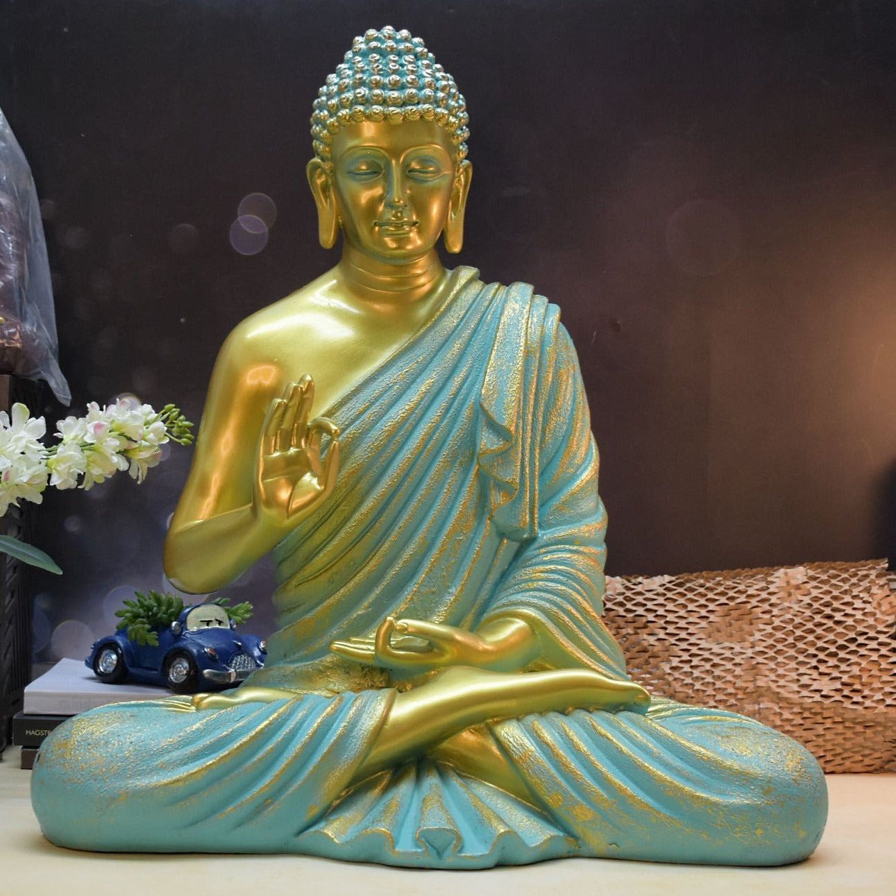 2 Feet XL Size Meditating Lord Buddha :Golden - Deczo